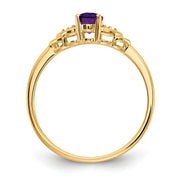 14k Amethyst and Diamond Ring