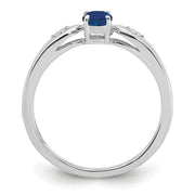 14k White Gold Sapphire and Diamond Ring