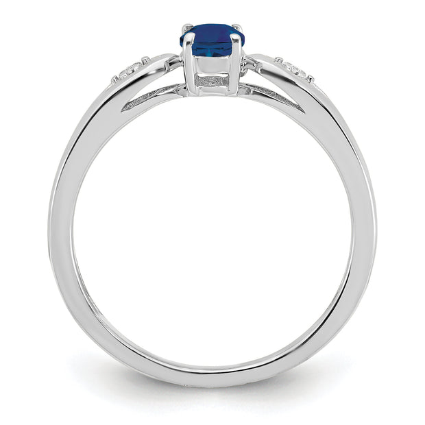 14k White Gold Sapphire and Diamond Ring