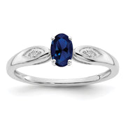 14k White Gold Sapphire and Diamond Ring