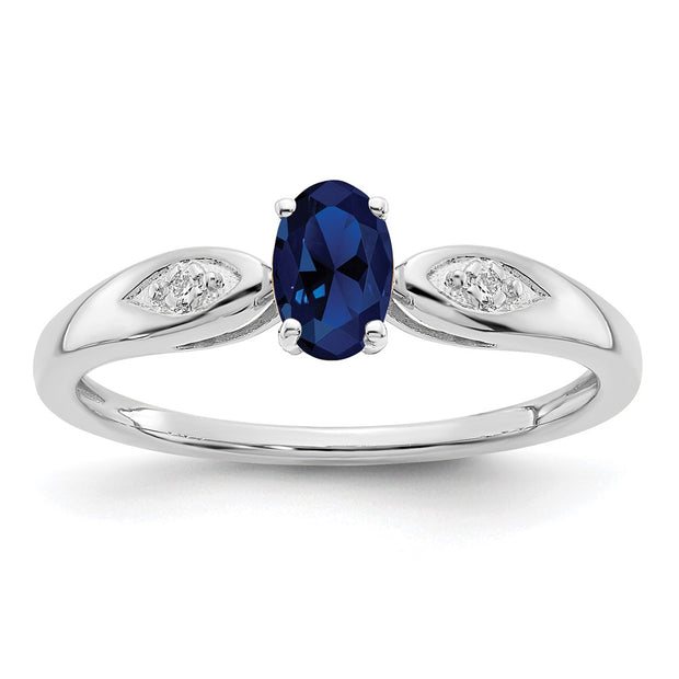 14k White Gold Sapphire and Diamond Ring