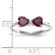 14k White Gold Polished Rhodolite Bow Ring