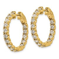 14ky TRUE ORIGIN Lab Grown VS DEF Diamond Hoop with Safety Clasp