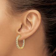 14ky TRUE ORIGIN Lab Grown VS DEF Diamond Hoop with Safety Clasp