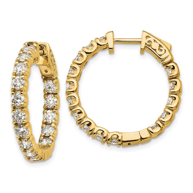 14ky TRUE ORIGIN Lab Grown VS DEF Diamond Hoop with Safety Clasp