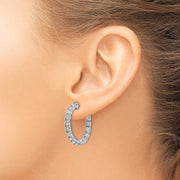 14kw TRUE ORIGIN Lab Grown VS DEF Diamond Hoop with Safety Clasp