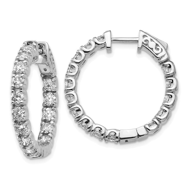 14kw TRUE ORIGIN Lab Grown VS DEF Diamond Hoop with Safety Clasp