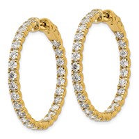 14ky TRUE ORIGIN Lab Grown VS DEF Diamond Hoop with Safety Clasp