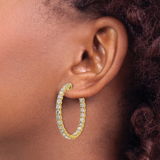 14ky TRUE ORIGIN Lab Grown VS DEF Diamond Hoop with Safety Clasp