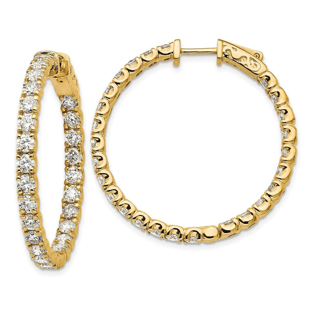 14ky TRUE ORIGIN Lab Grown VS DEF Diamond Hoop with Safety Clasp