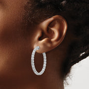 14kw TRUE ORIGIN Lab Grown VS DEF Diamond Hoop with Safety Clasp