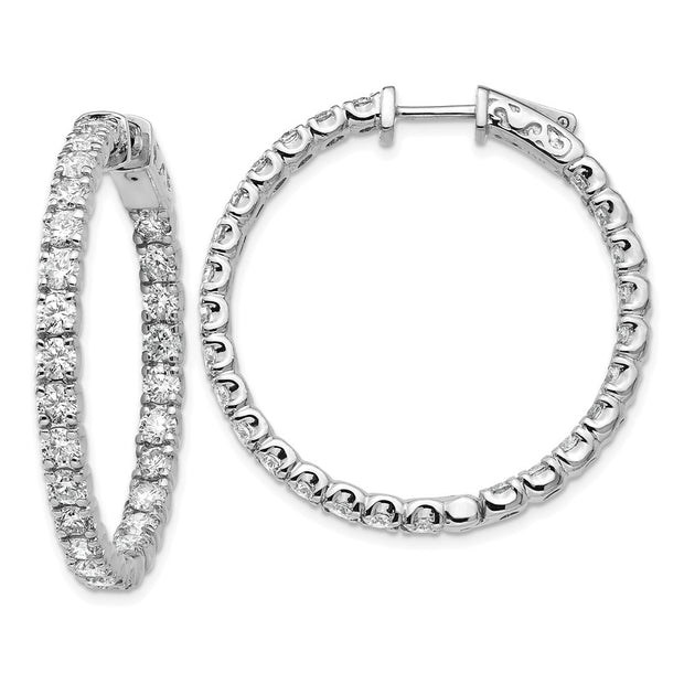 14kw TRUE ORIGIN Lab Grown VS DEF Diamond Hoop with Safety Clasp