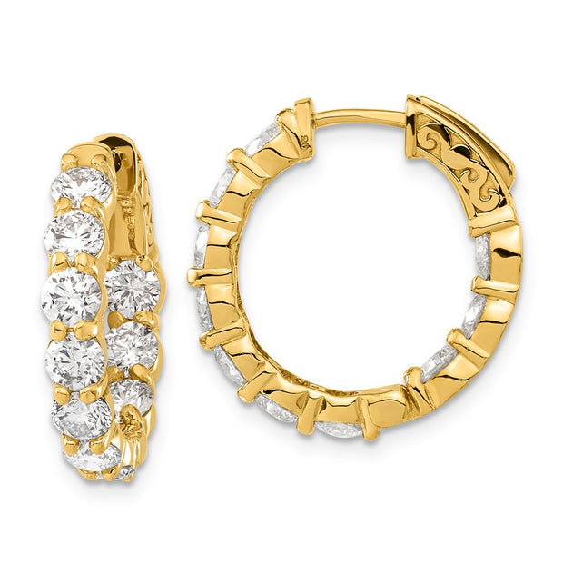 14ky Lab Grown Diamond VS/SI FGH Round Hoop w/Safety Clasp Earrings