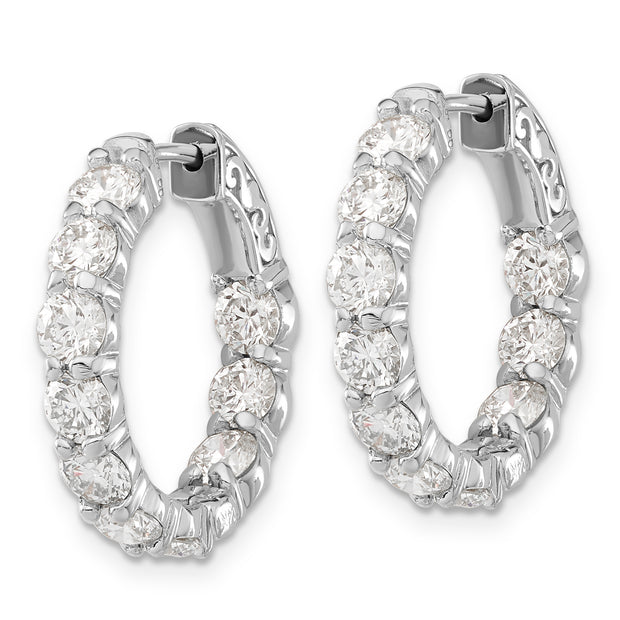 14kw Lab Grown Diamond VS/SI FGH Round Hoop w/Safety Clasp Earrings