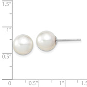 14K White Gold 9-10mm Round White Saltwater South Sea Pearl Earrings