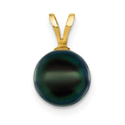 14k Gold 8-9mm Black Saltwater Akoya Cultured Pearl Pendant