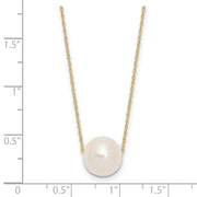14K 10-11mm Round White FWC Pearl Rope Necklace