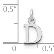 Sterling Silver Rhodium-plated Letter D Initial Charm