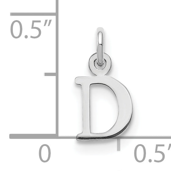 Sterling Silver Rhodium-plated Letter D Initial Charm