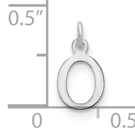 Sterling Silver Rhodium-plated Letter O Initial Charm
