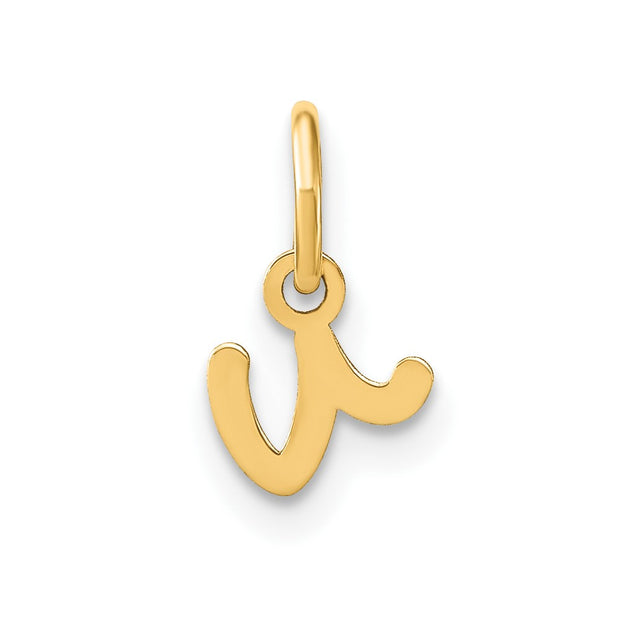 14KY Lower case Letter V Initial Charm