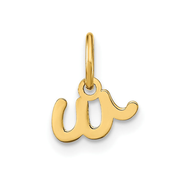 14KY Lower case Letter W Initial Charm