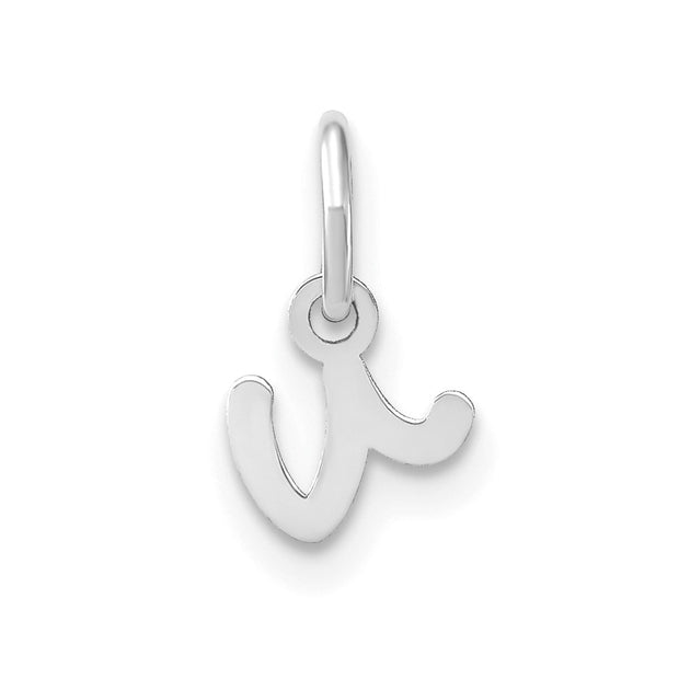 14KW Lower case Letter V Initial Charm
