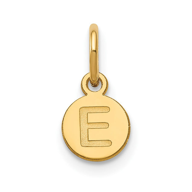 14k Yellow Gold 1 Letter Bubble Pendant