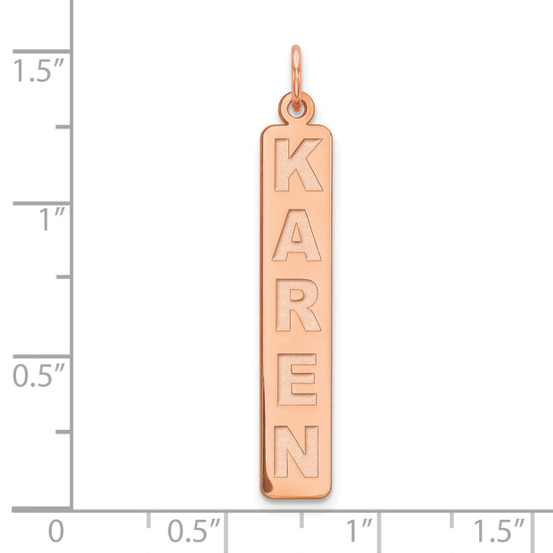 14k Rose Gold Large  Arial Black New Font  Bar Charm
