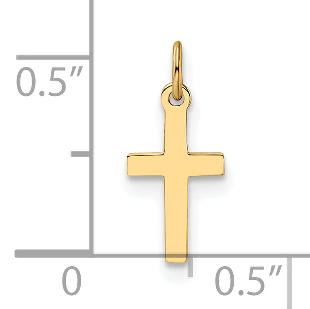14k Polished Solid Cross Pendant