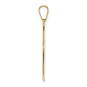14k Polished Solid Cross Pendant