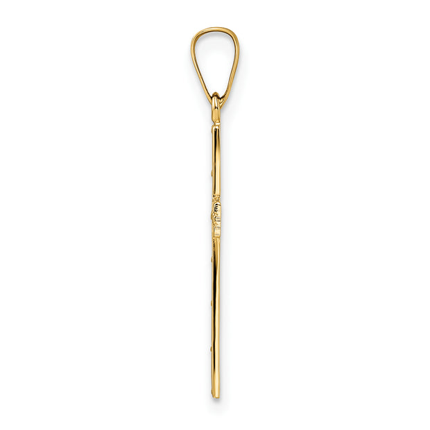 14k Polished Solid Cross Pendant