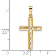 14k Polished Solid Cross Pendant