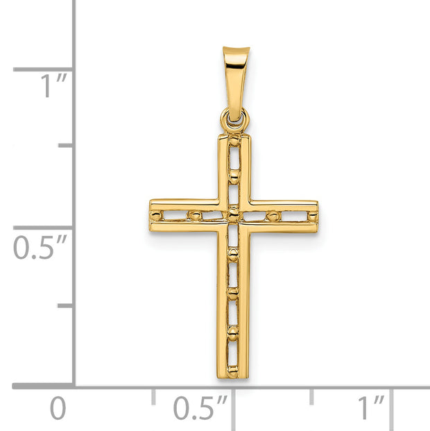 14k Polished Solid Cross Pendant