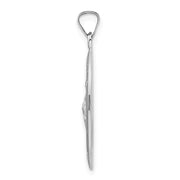 14k White Gold Polished St Jude Oval Solid Medal Pendant