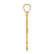 14k Polished Solid Fancy Design Cross Pendant