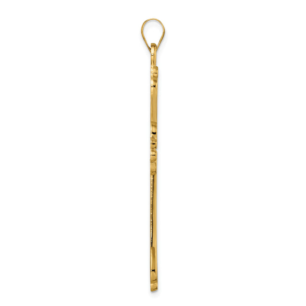 14k Polished Solid Fancy Cross Pendant