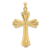 14k Polished Solid Fancy Cross Pendant
