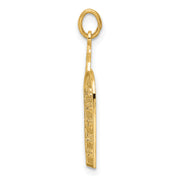 14k Polished Solid Ten Commandments and Star Pendant
