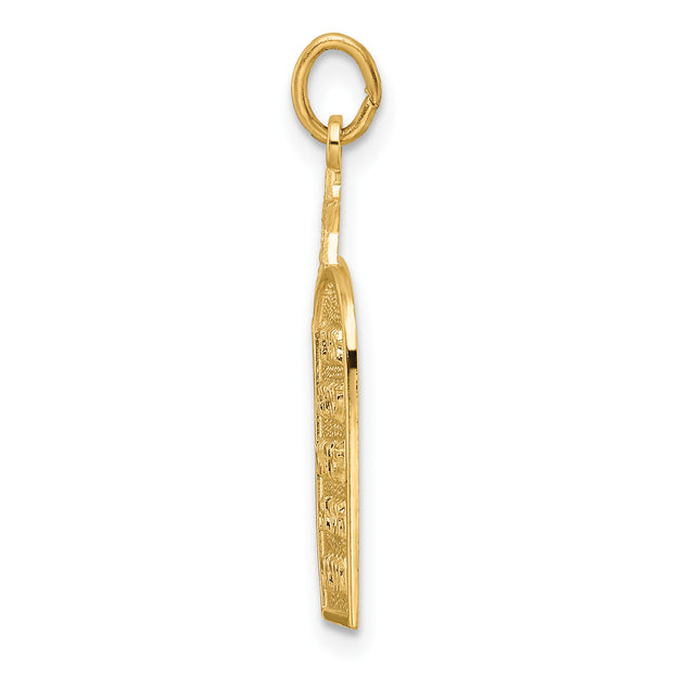 14k Polished Solid Ten Commandments and Star Pendant
