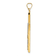 14k Two-tone Polished Hollow Rosary Cross Pendant