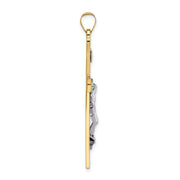 14k Two-tone Polished Solid INRI Crucifix Pendant