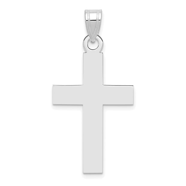 14k White Gold Polished Cross Charm