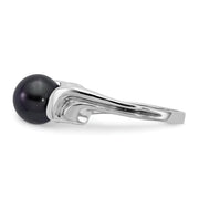14k White Gold 7mm Black FW Cultured Pearl ring