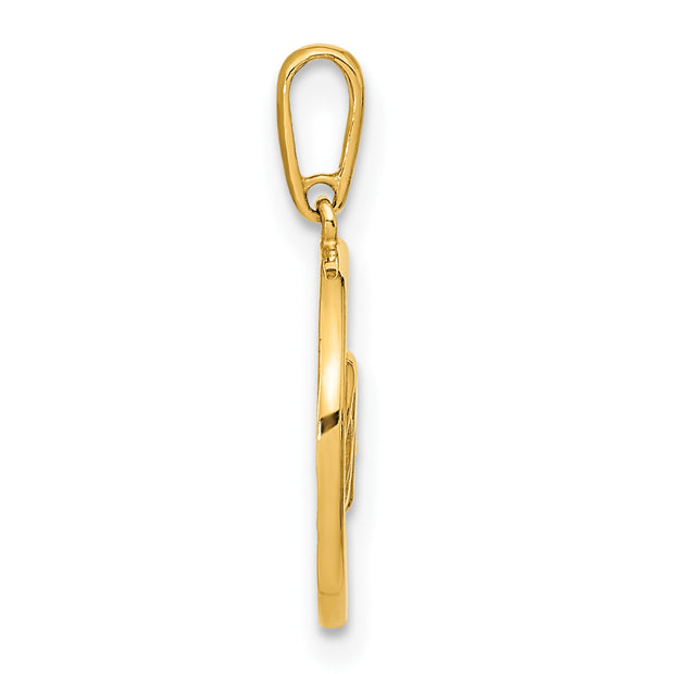14K Polished Circle with DREAM Pendant