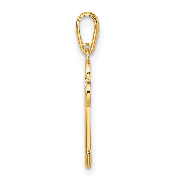 14k CZ Key Pendant