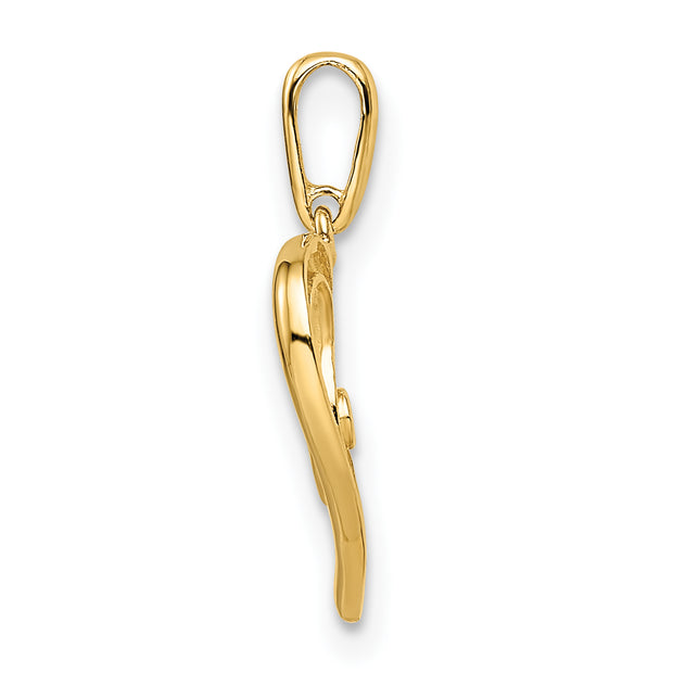14k CZ Heart Pendant