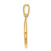 14K Polished Circle LOVE Pendant
