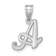 14KW White Gold Script Letter A Initial  Pendant
