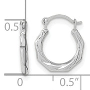 14K White Gold Polished Twist Hoop Earrings